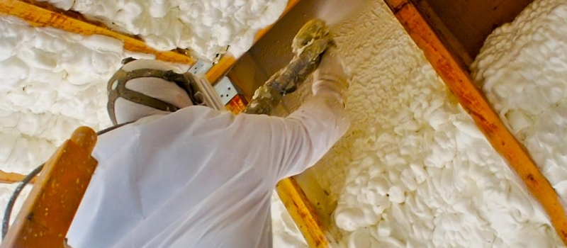 spray foam on walls